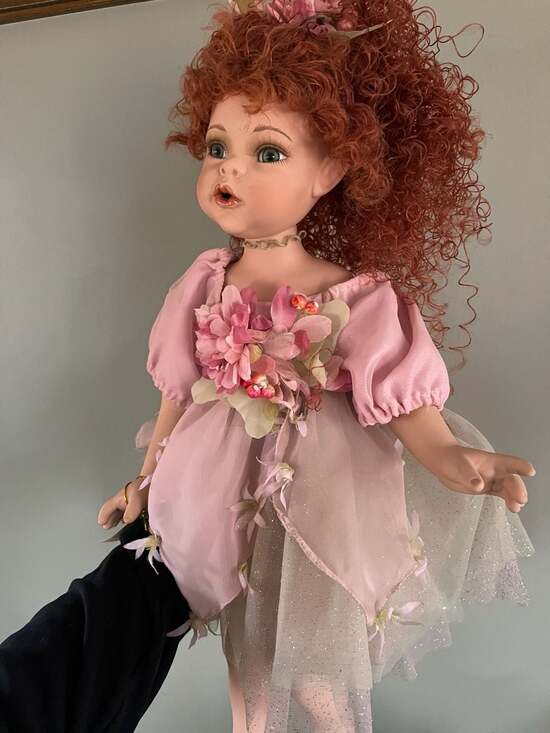 Vintage Show-Stoppers Petunia Porcelain Fairy Doll 22-inch Red Hair